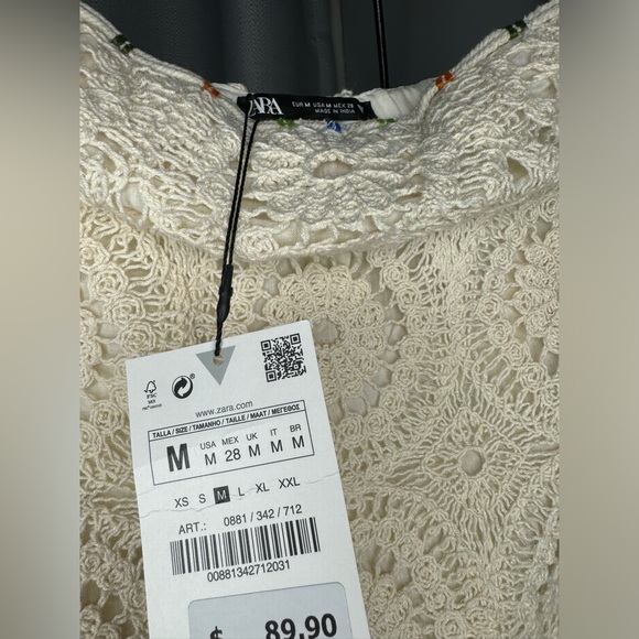 NWT Zara Woman Strapless Crochet Mini Dress Bloggers Fav Size M Medium - Picture 13 of 15